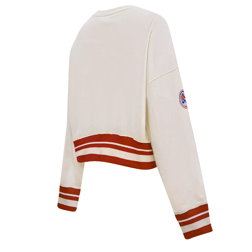 Pro Standard Women's Atlanta Braves Retro Classics Crewneck - Eggshell - EGGSHELL