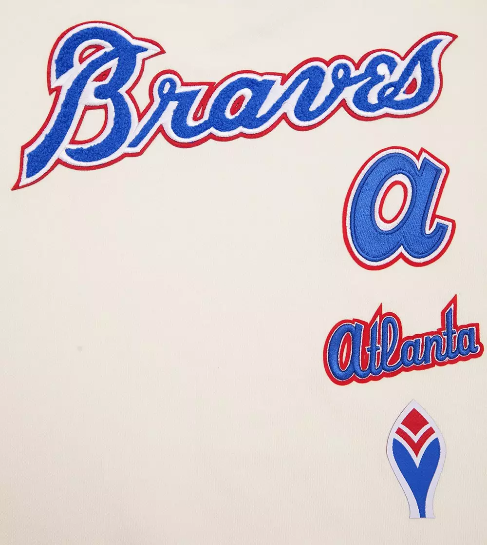 Pro Standard Women's Atlanta Braves Retro Classics Crewneck - Eggshell - EGGSHELL
