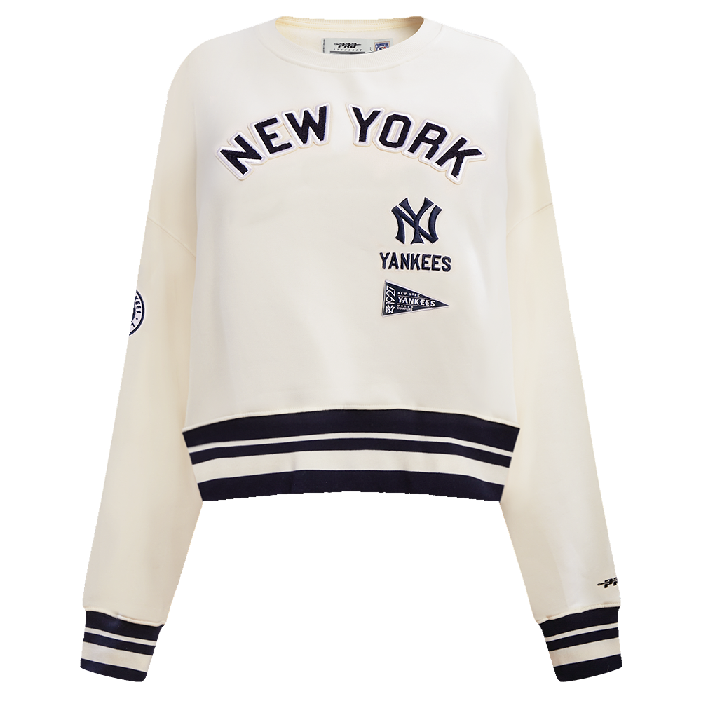 Pro Standard Women's New York Yankees Retro Classics Crewneck - Eggshell - EGGSHELL Thumbnail View 1