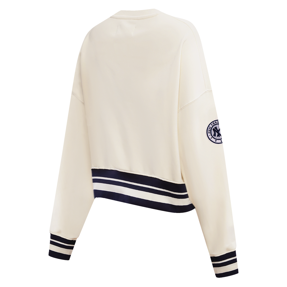 Pro Standard Women's New York Yankees Retro Classics Crewneck - Eggshell - EGGSHELL Thumbnail View 4