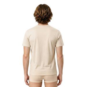 L/AB c/o Off-White Men's Chest Logo Classic Crew Undershirt (3 Pack) - Marshmallow/Birch/Grey - MARSHMALLOW/BIRCH/GREY