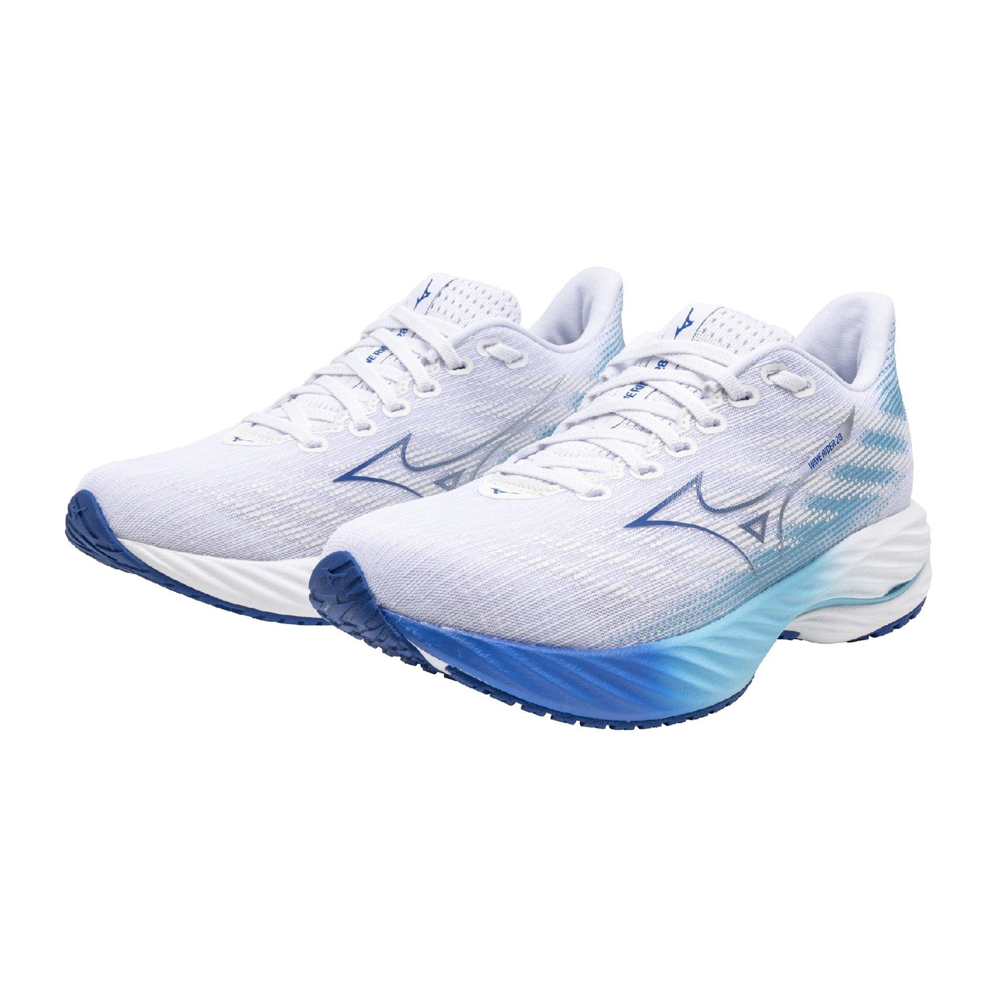 Mizuno Wave Rider 28 "White/Mugen Blue" Women's Running Shoe - WHITE/BLUE Thumbnail View 5