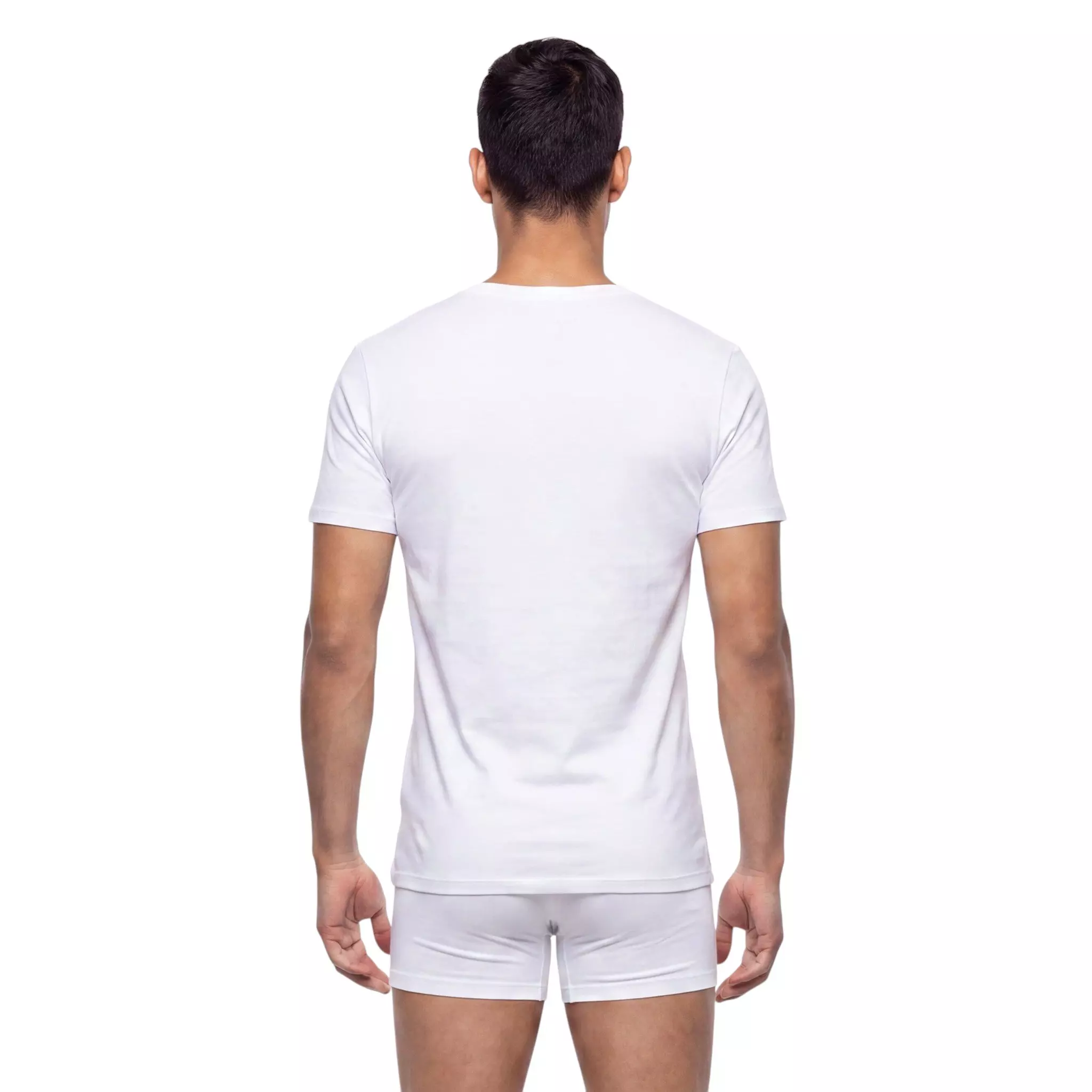 L/AB c/o Off-White Men's Chest Logo Classic Crew Undershirt (3 Pack) - White - WHITE