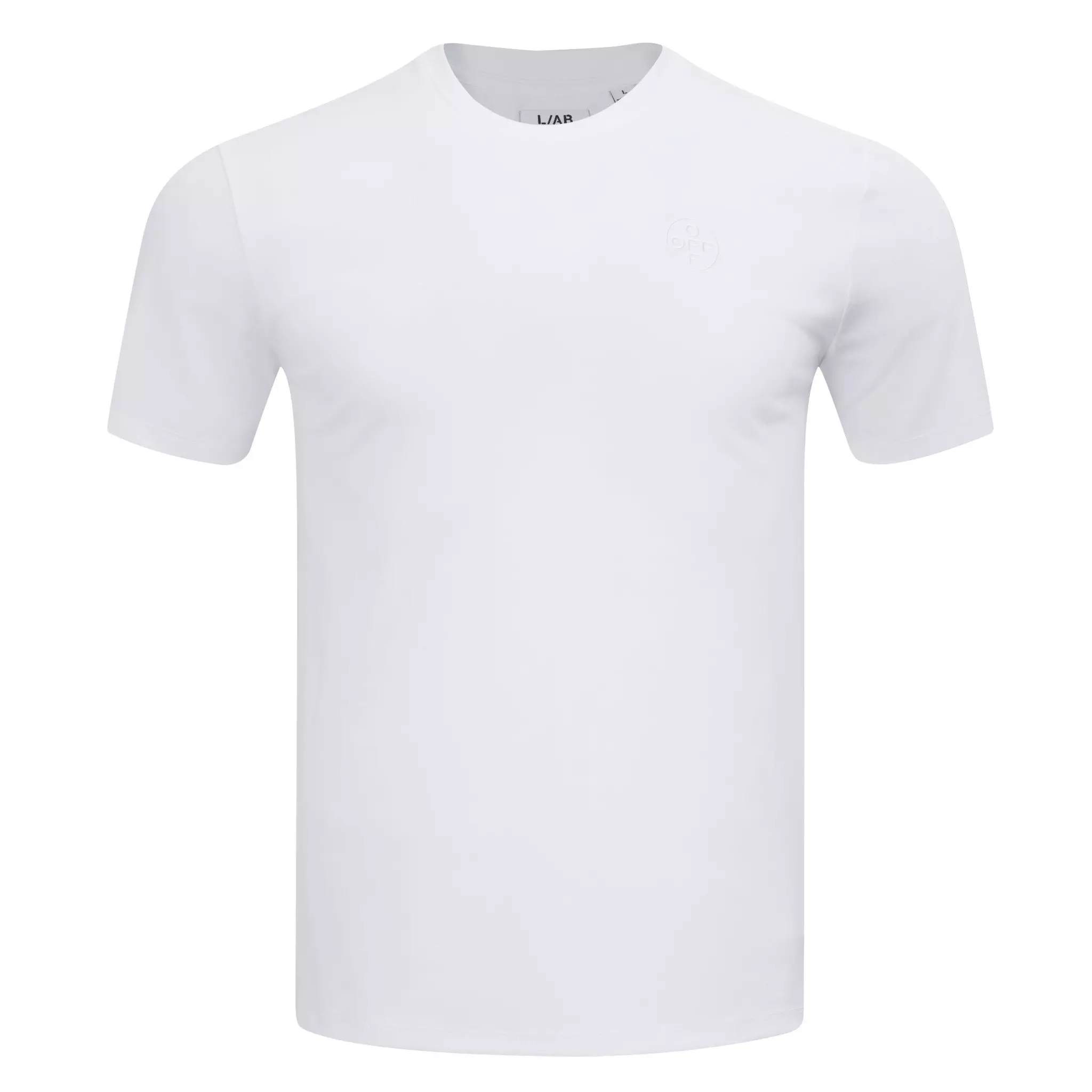 L/AB c/o Off-White Men's Chest Logo Classic Crew Undershirt (3 Pack) - White - WHITE