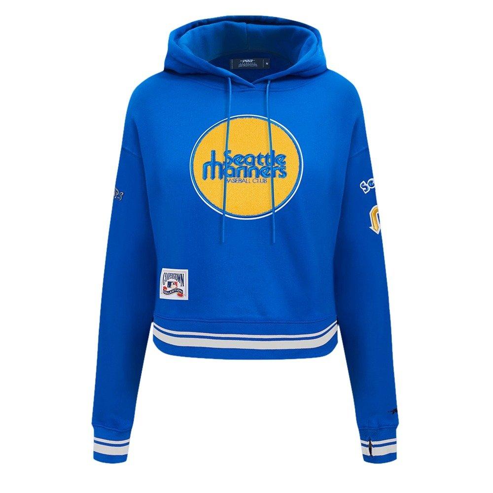 Pro Standard Women's MLB Seattle Mariners Retro Classic Cropped Fleece Hoodie - Royal Blue - ROYAL Thumbnail View 1
