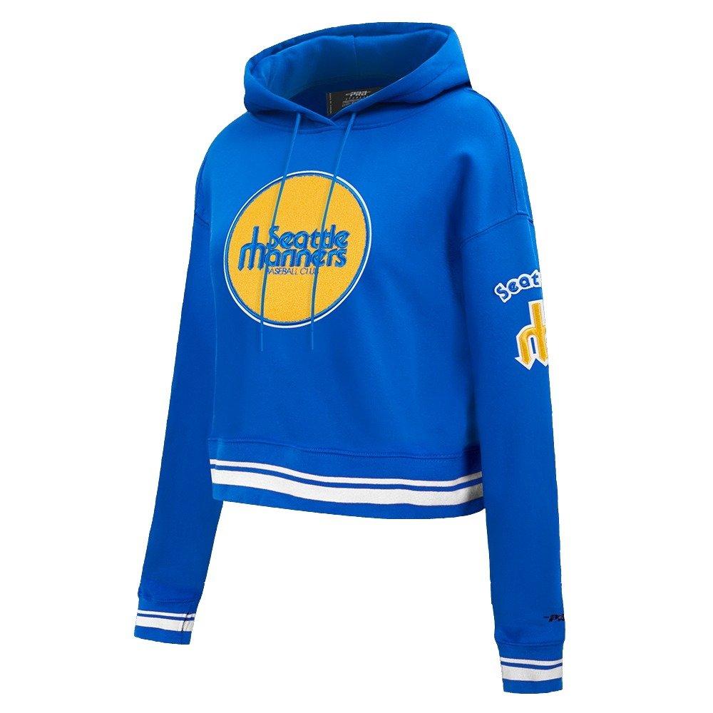 Pro Standard Women's MLB Seattle Mariners Retro Classic Cropped Fleece Hoodie -Royal Blue - ROYAL Thumbnail View 3