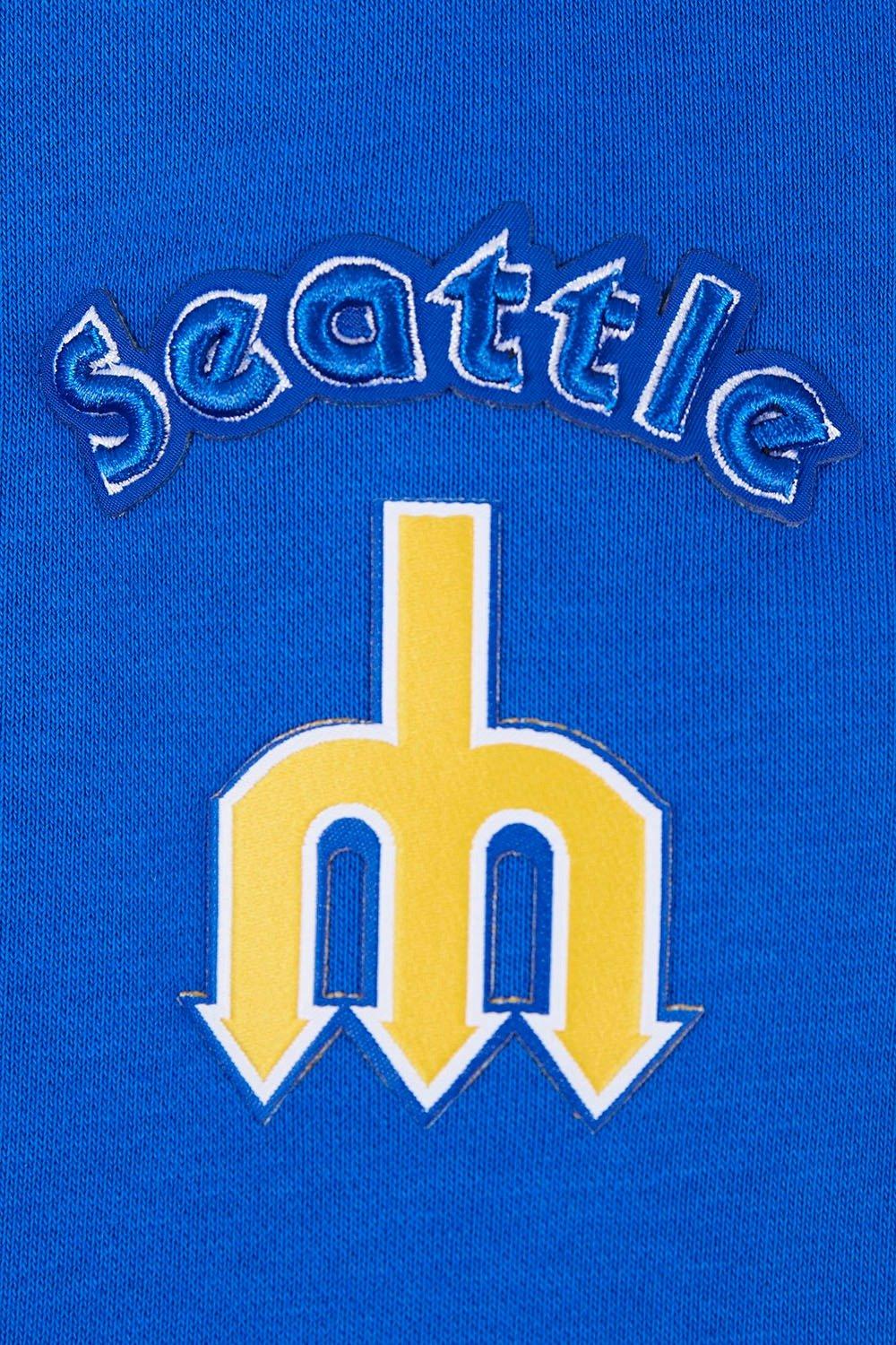 Pro Standard Women's MLB Seattle Mariners Retro Classic Cropped Fleece Hoodie -Royal Blue - ROYAL Thumbnail View 7