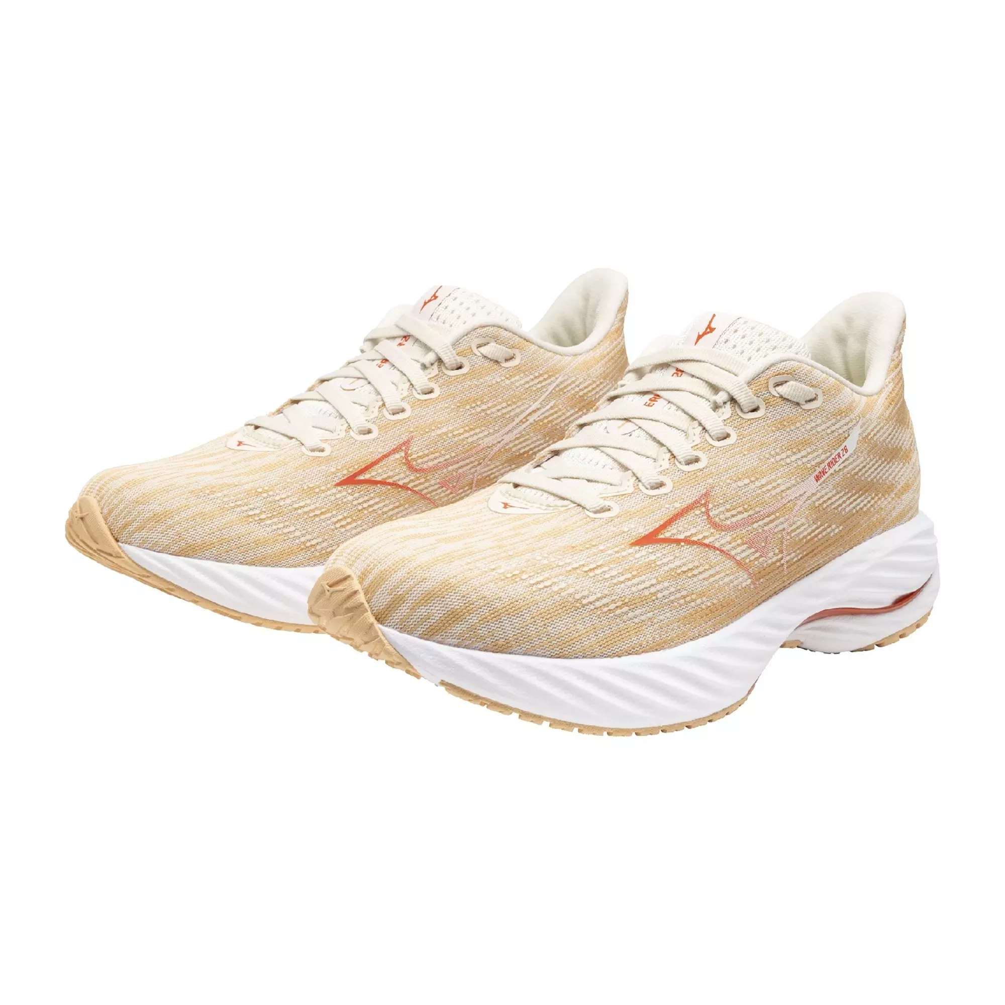 Mizuno Wave Rider 28 "Pristine/Spicy Orange" Women's Running Shoe - PRISTINE/ORANGE