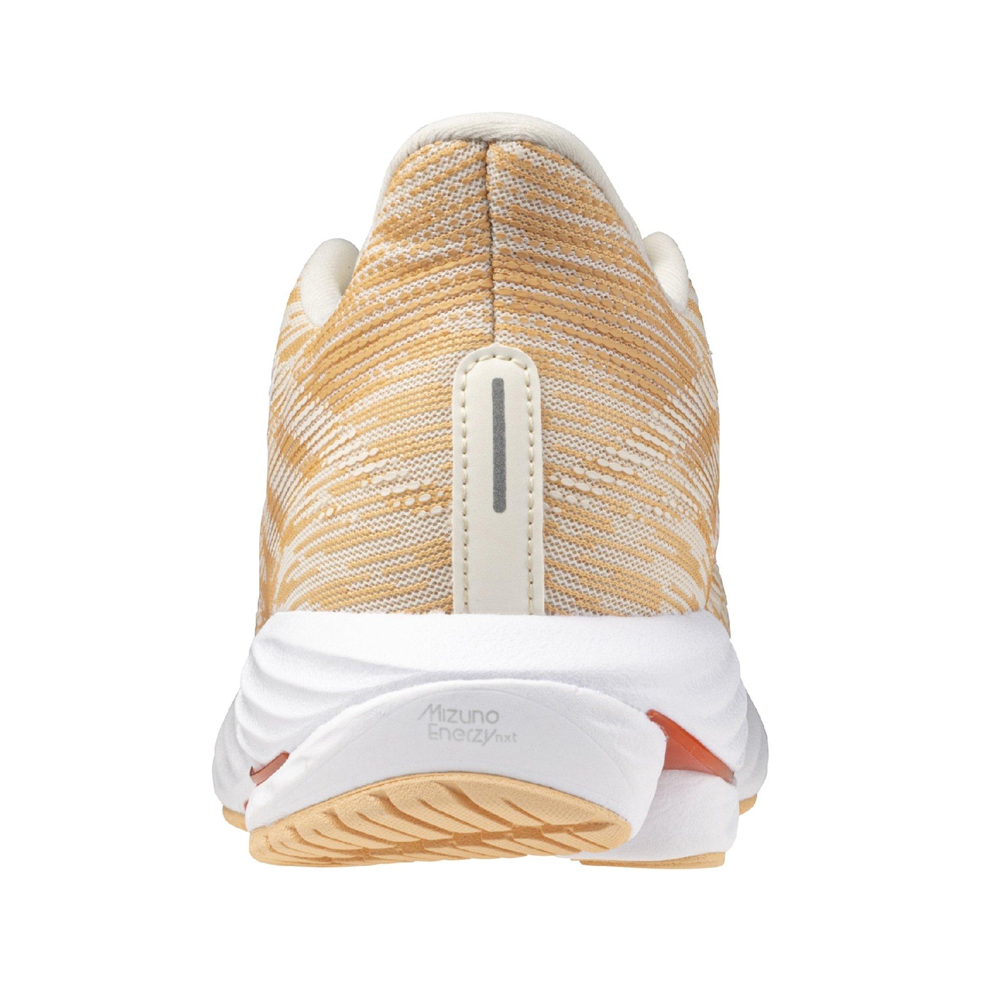 Mizuno Wave Rider 28 "Pristine/Spicy Orange" Women's Running Shoe - PRISTINE/ORANGE Thumbnail View 8