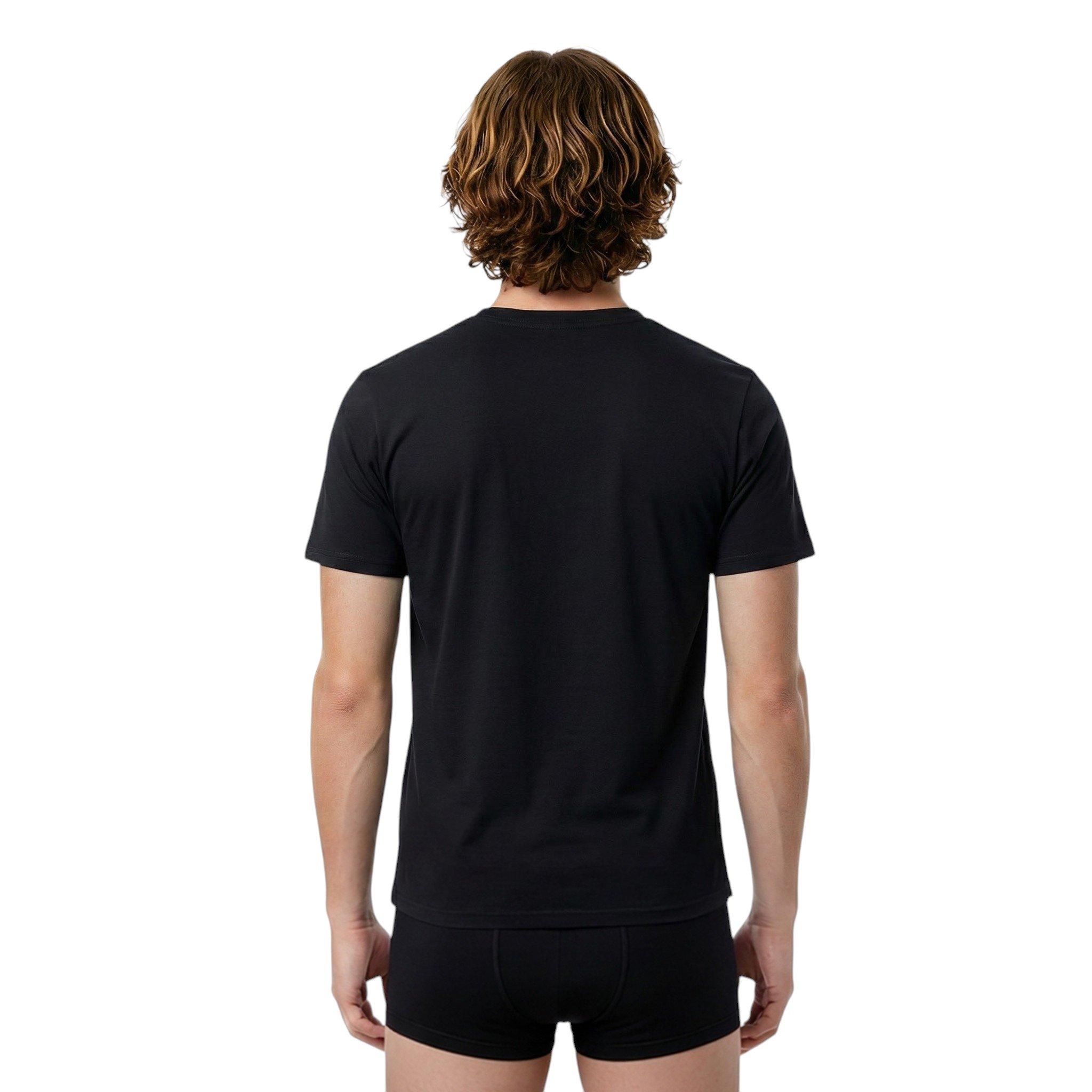 L/AB c/o Off-White Men's Chest Logo Slim Crew Undershirt (3 Pack) - Black - BLACK