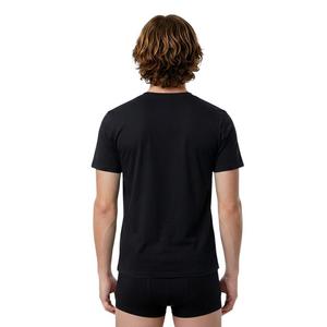 L/AB c/o Off-White Men's Chest Logo Slim Crew Undershirt (3 Pack) - Black - BLACK