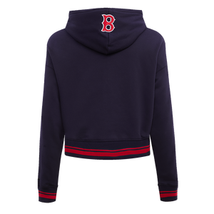 Pro Standard Women's MLB Boston Red Sox Retro Classic Cropped Fleece Hoodie -Navy/Red