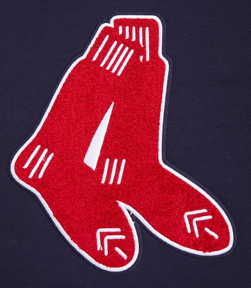Pro Standard Women's MLB Boston Red Sox Retro Classic Cropped Fleece Hoodie -Navy/Red - NAVY/RED Thumbnail View 5