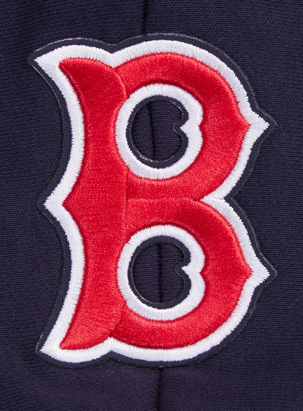 Pro Standard Women's MLB Boston Red Sox Retro Classic Cropped Fleece Hoodie -Navy/Red - NAVY/RED Thumbnail View 8