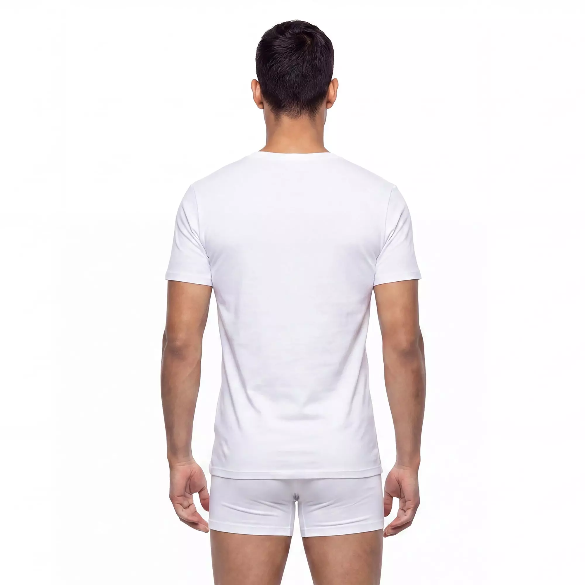 L/AB c/o Off-White Men's Chest Logo Slim Crew Undershirt (3 Pack) - Black/White/Grey - BLACK/WHITE/GREY