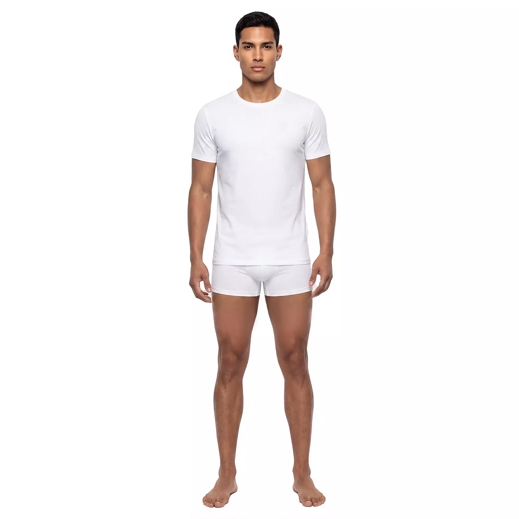 L/AB c/o Off-White Men's Chest Logo Slim Crew Undershirt (3 Pack) - Black/White/Grey - BLACK/WHITE/GREY