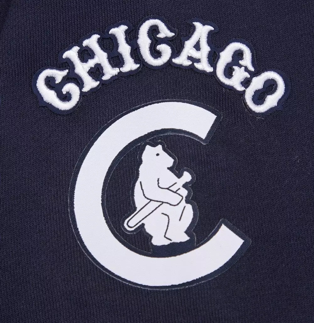 Pro Standard Women's MLB Chicago Cubs Retro Classic Cropped Fleece Hoodie -Navy - NAVY