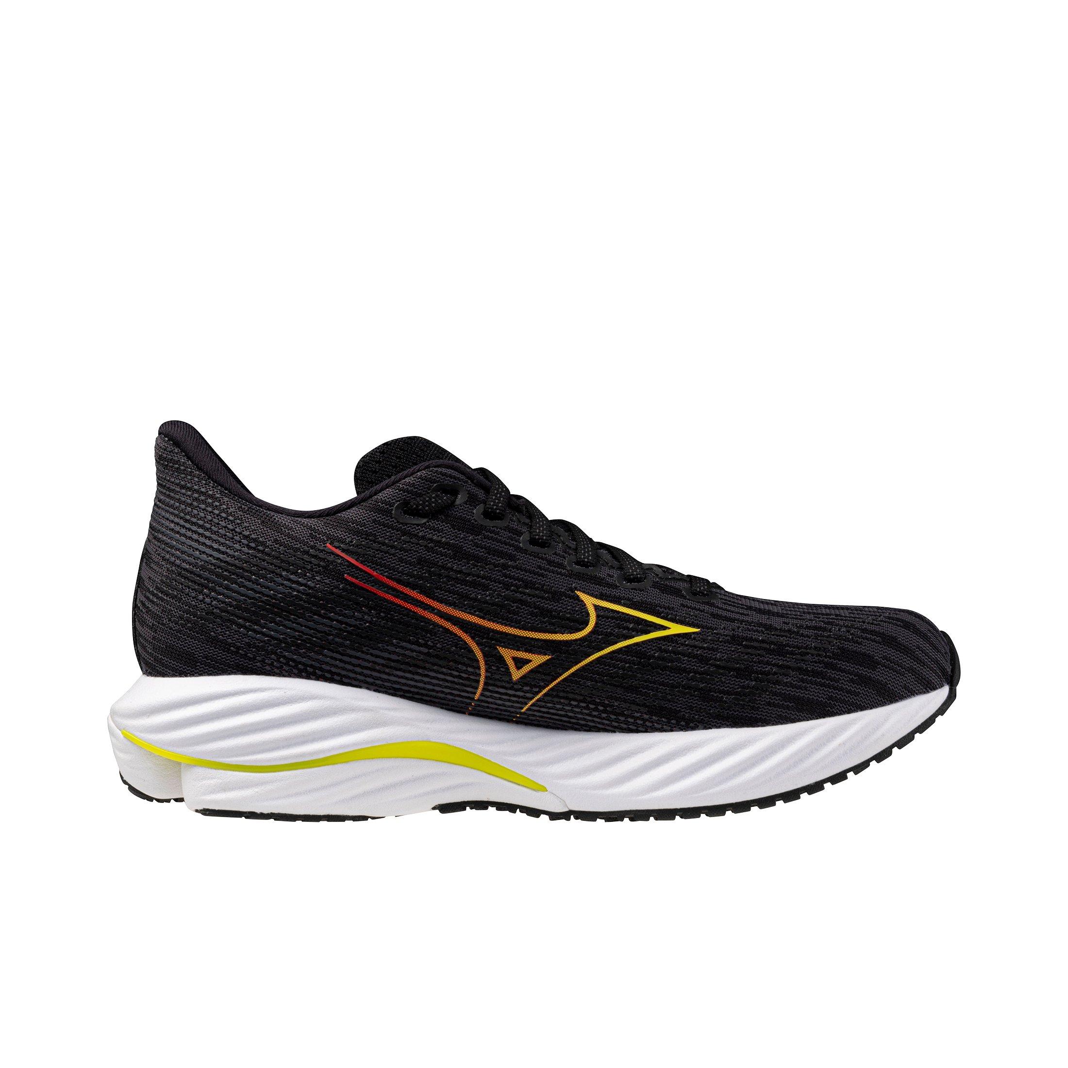 Mizuno Wave Rider 28 "Black/Evening Primrose" Women's Running Shoe - BLACK/PRIMROSE Thumbnail View 1