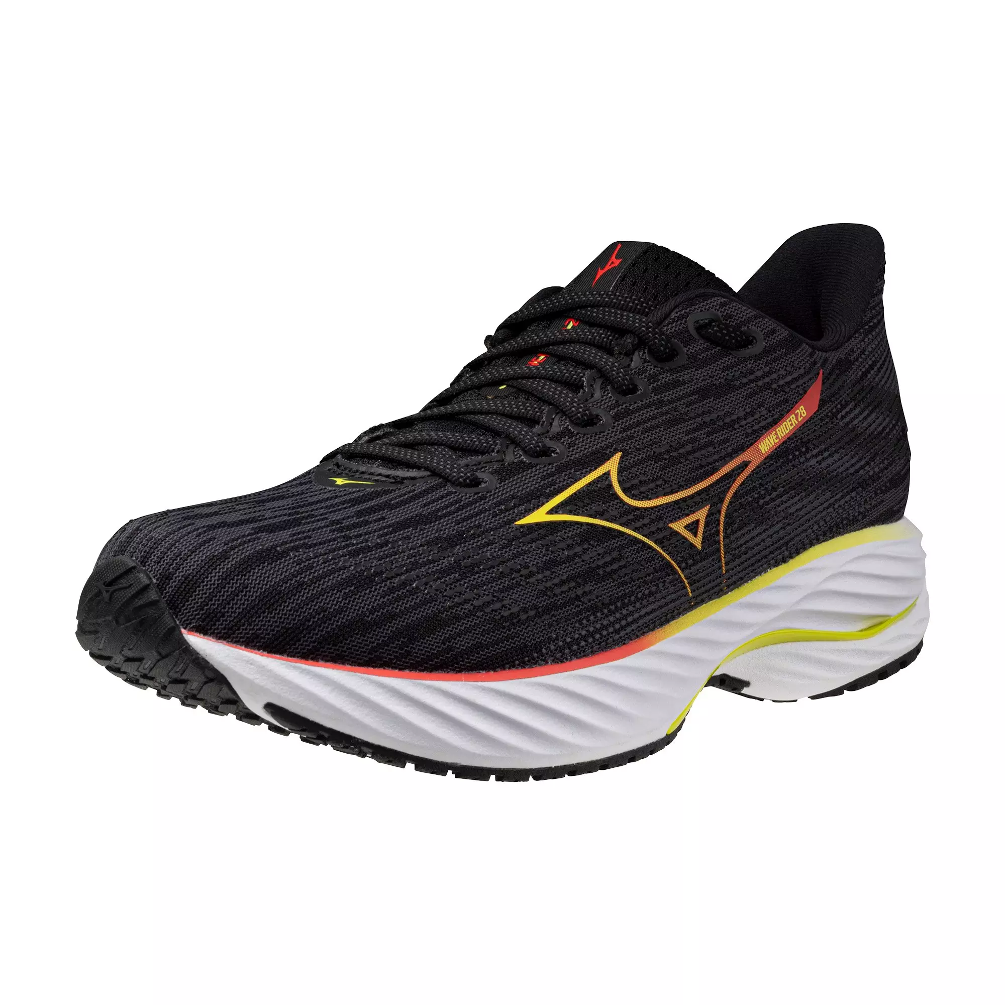 Mizuno Wave Rider 28 "Black/Evening Primrose" Women's Running Shoe - BLACK/PRIMROSE