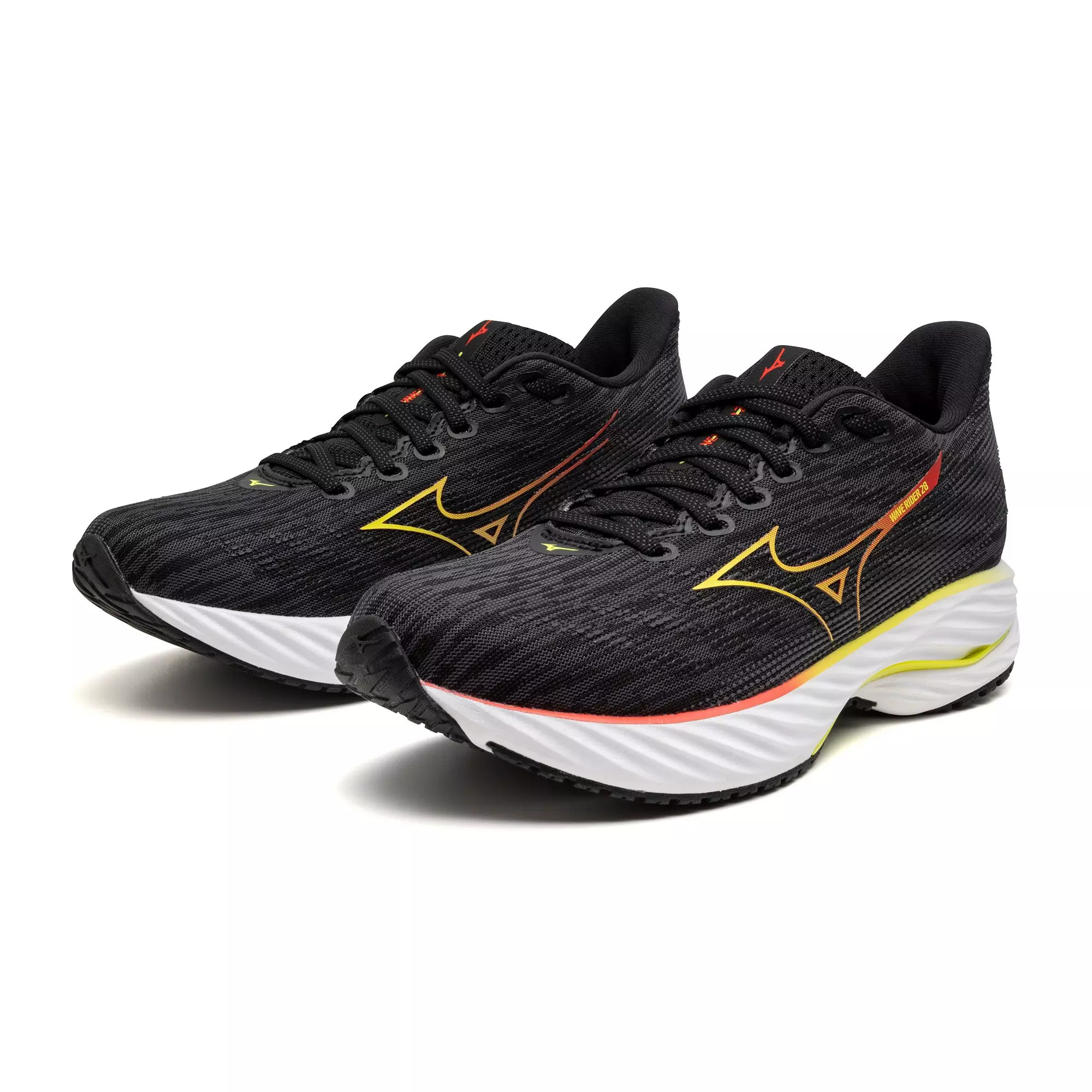 Mizuno Wave Rider 28 "Black/Evening Primrose" Women's Running Shoe - BLACK/PRIMROSE