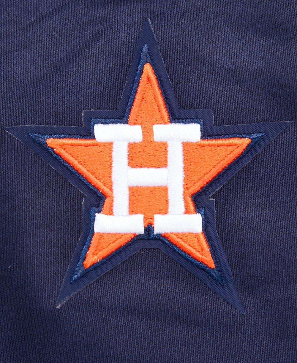 Pro Standard Women's MLB Houston Astros Retro Classic Cropped Fleece Hoodie -Navy/Orange - NAVY/ORANGE Thumbnail View 6