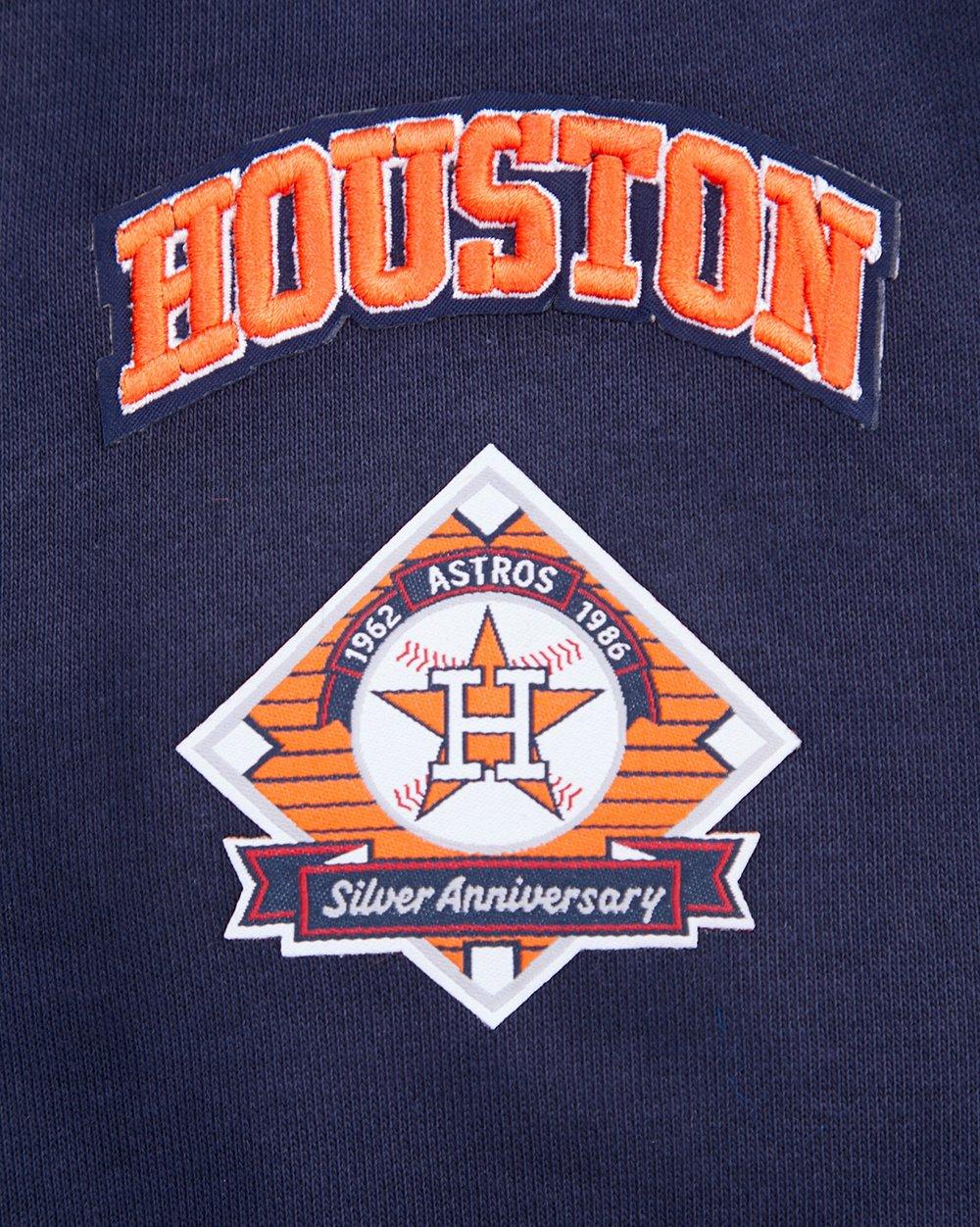 Pro Standard Women's MLB Houston Astros Retro Classic Cropped Fleece Hoodie -Navy/Orange - NAVY/ORANGE Thumbnail View 7