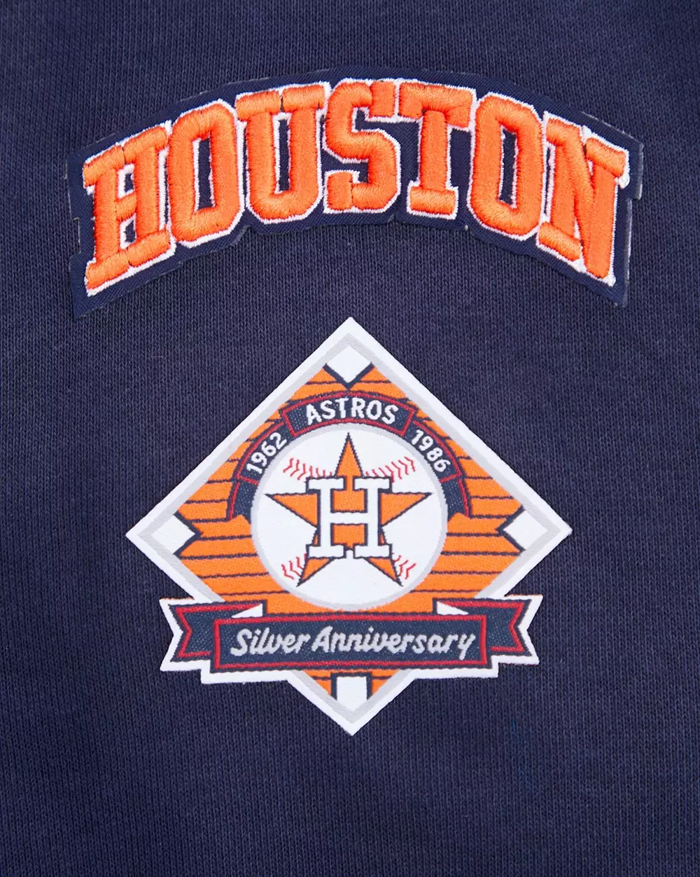 Pro Standard Women's MLB Houston Astros Retro Classic Cropped Fleece Hoodie -Navy/Orange - NAVY/ORANGE