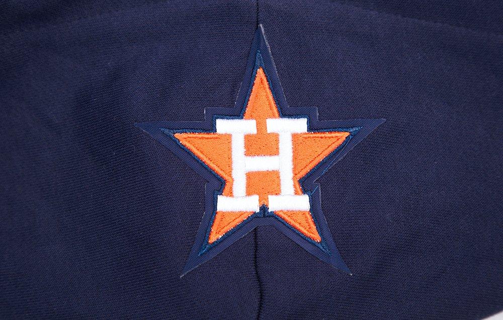 Pro Standard Women's MLB Houston Astros Retro Classic Cropped Fleece Hoodie -Navy/Orange - NAVY/ORANGE Thumbnail View 8
