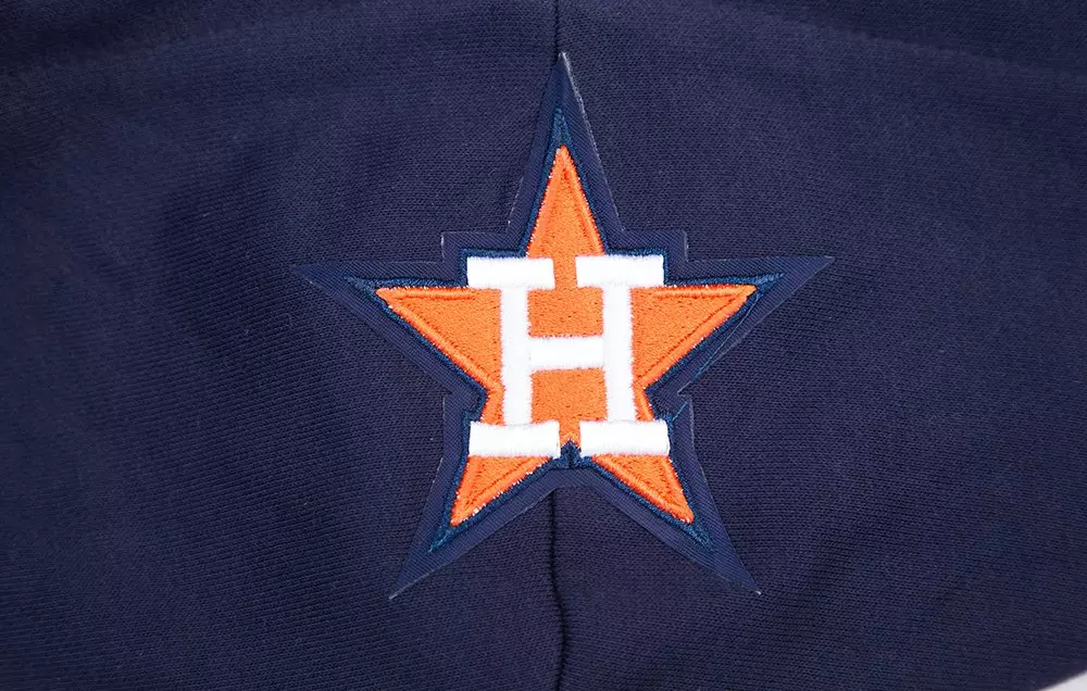 Pro Standard Women's MLB Houston Astros Retro Classic Cropped Fleece Hoodie -Navy/Orange - NAVY/ORANGE