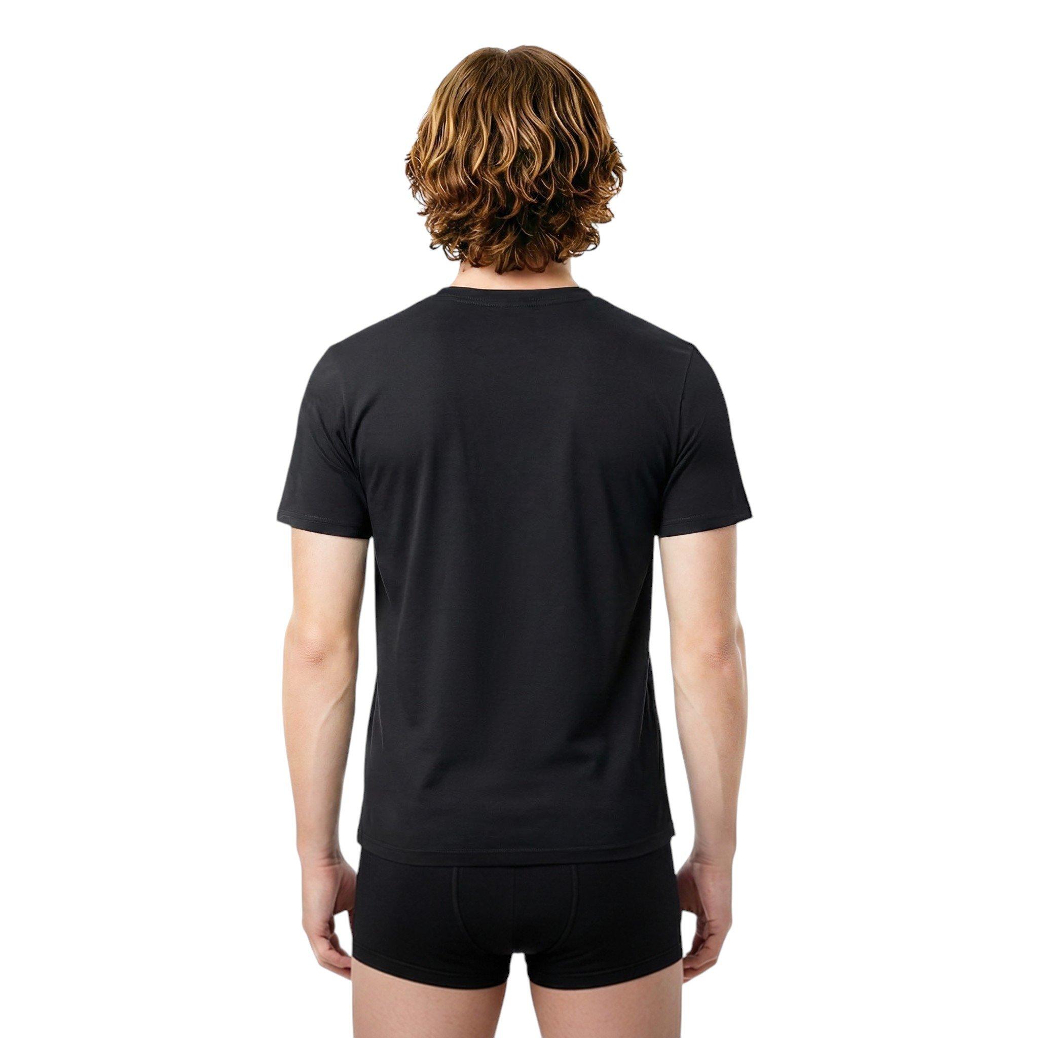 L/AB c/o Off-White Men's Hem Logo Slim Fit Crew Undershirt (3 Pack) - Black - BLACK