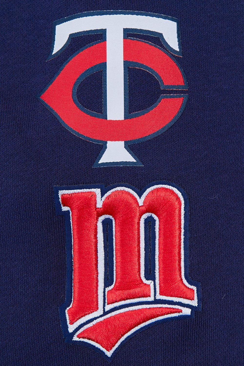 Pro Standard Women's MLB Minnesota Twins Retro Classic Cropped Fleece Hoodie -Navy/Red - NAVY/RED Thumbnail View 6