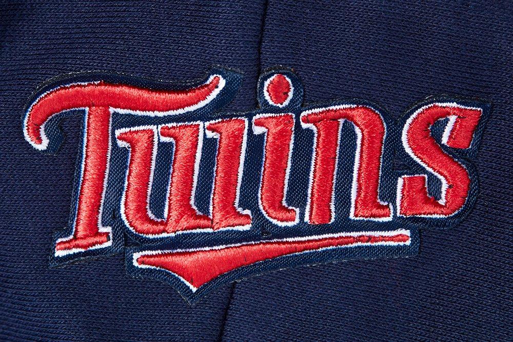 Pro Standard Women's MLB Minnesota Twins Retro Classic Cropped Fleece Hoodie -Navy/Red - NAVY/RED Thumbnail View 8