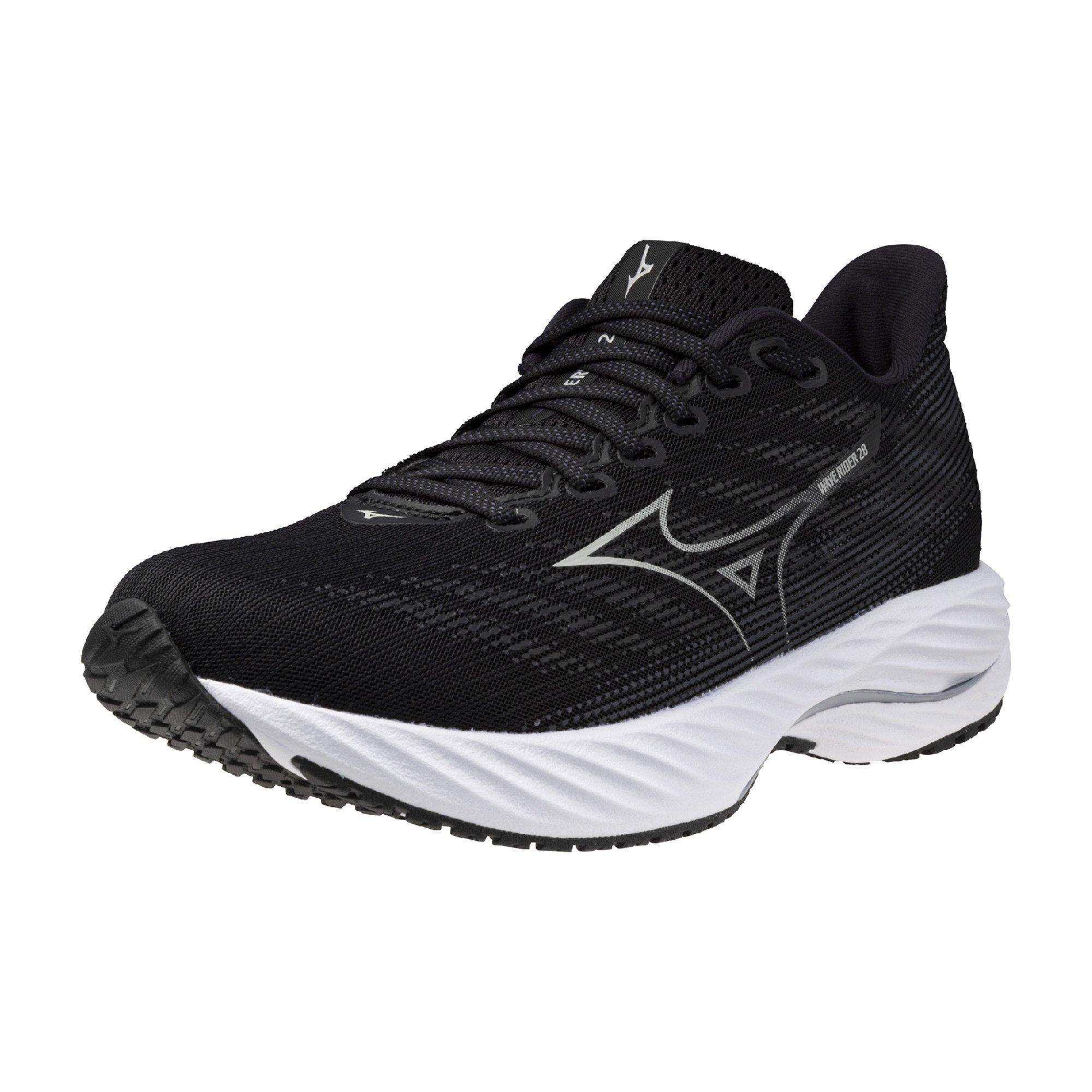 Mizuno Wave Rider 28 "Black/Harbor Mist" Women's Running Shoe - BLACK/MIST Thumbnail View 3