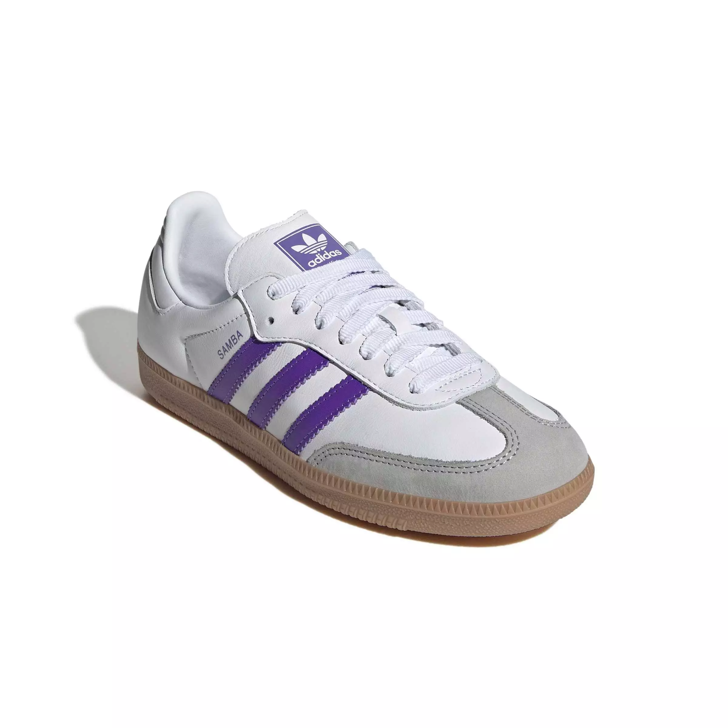 adidas Originals Samba OG "Ftwr White/Purple Rush/Grey One" Women's Shoe - WHITE/PURPLE/GREY