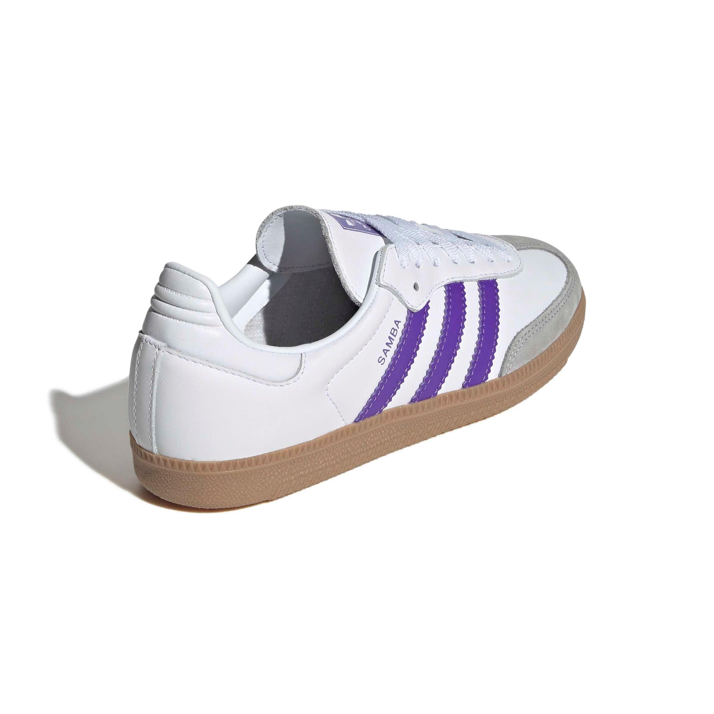 adidas Originals Samba OG "Ftwr White/Purple Rush/Grey One" Women's Shoe - WHITE/PURPLE/GREY Thumbnail View 4