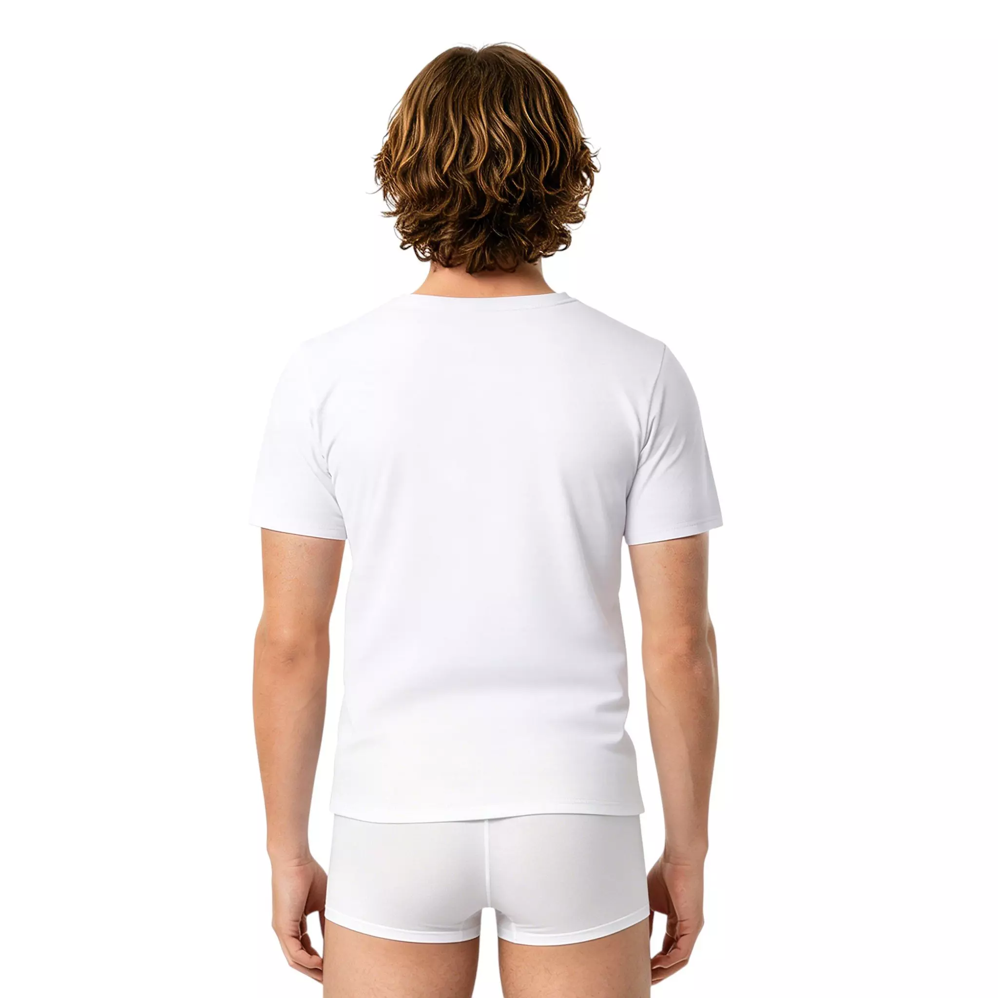 L/AB c/o Off-White Men's Hem Logo Slim Fit Crew Undershirt (3 Pack) - White - WHITE