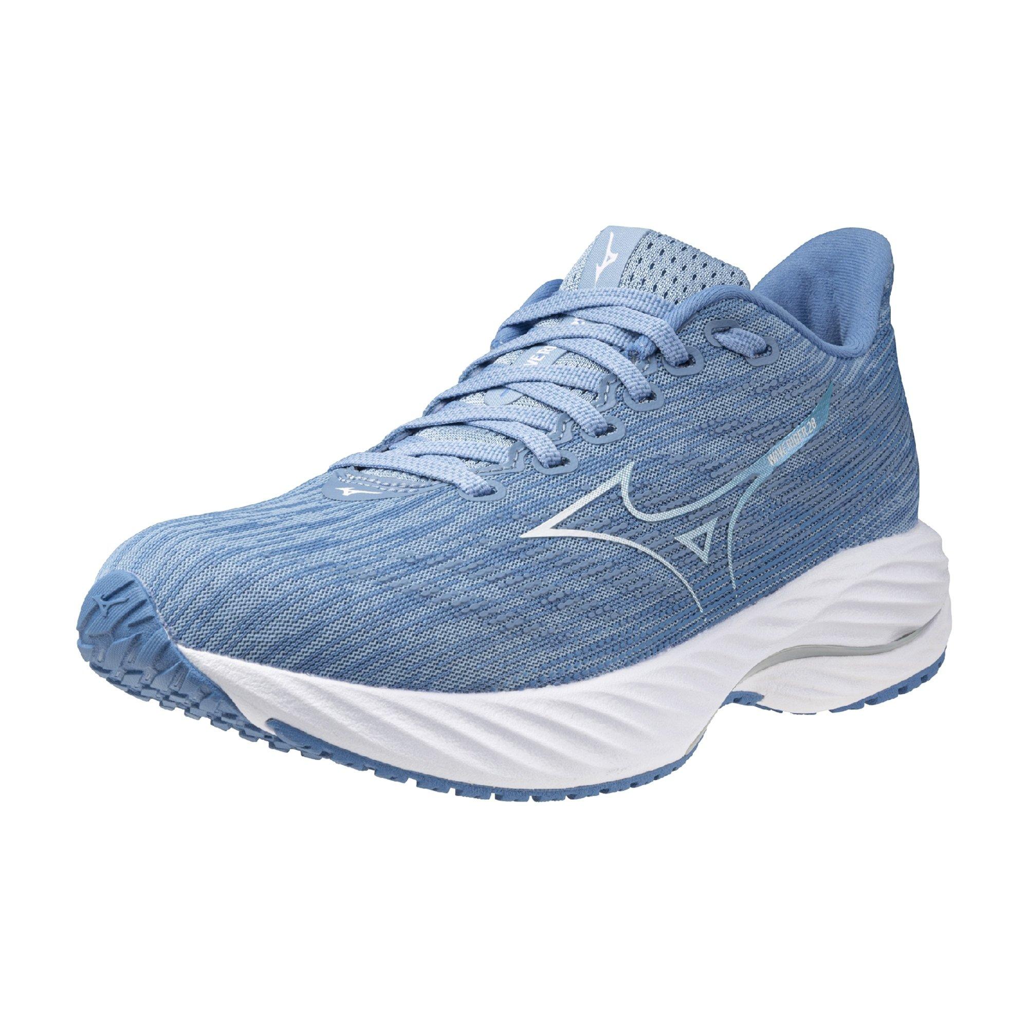 Mizuno Wave Rider 28 "Glacier Lake/White" Women's Running Shoe - GLACIER/WHITE Thumbnail View 3