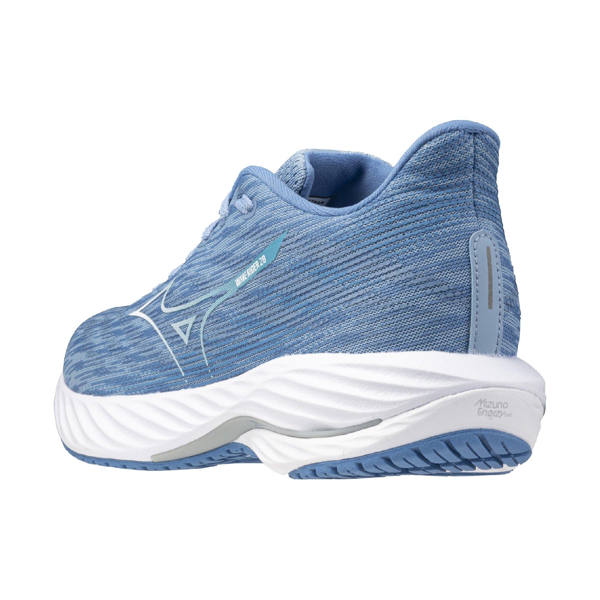 Mizuno Wave Rider 28 "Glacier Lake/White" Women's Running Shoe - GLACIER/WHITE Thumbnail View 4