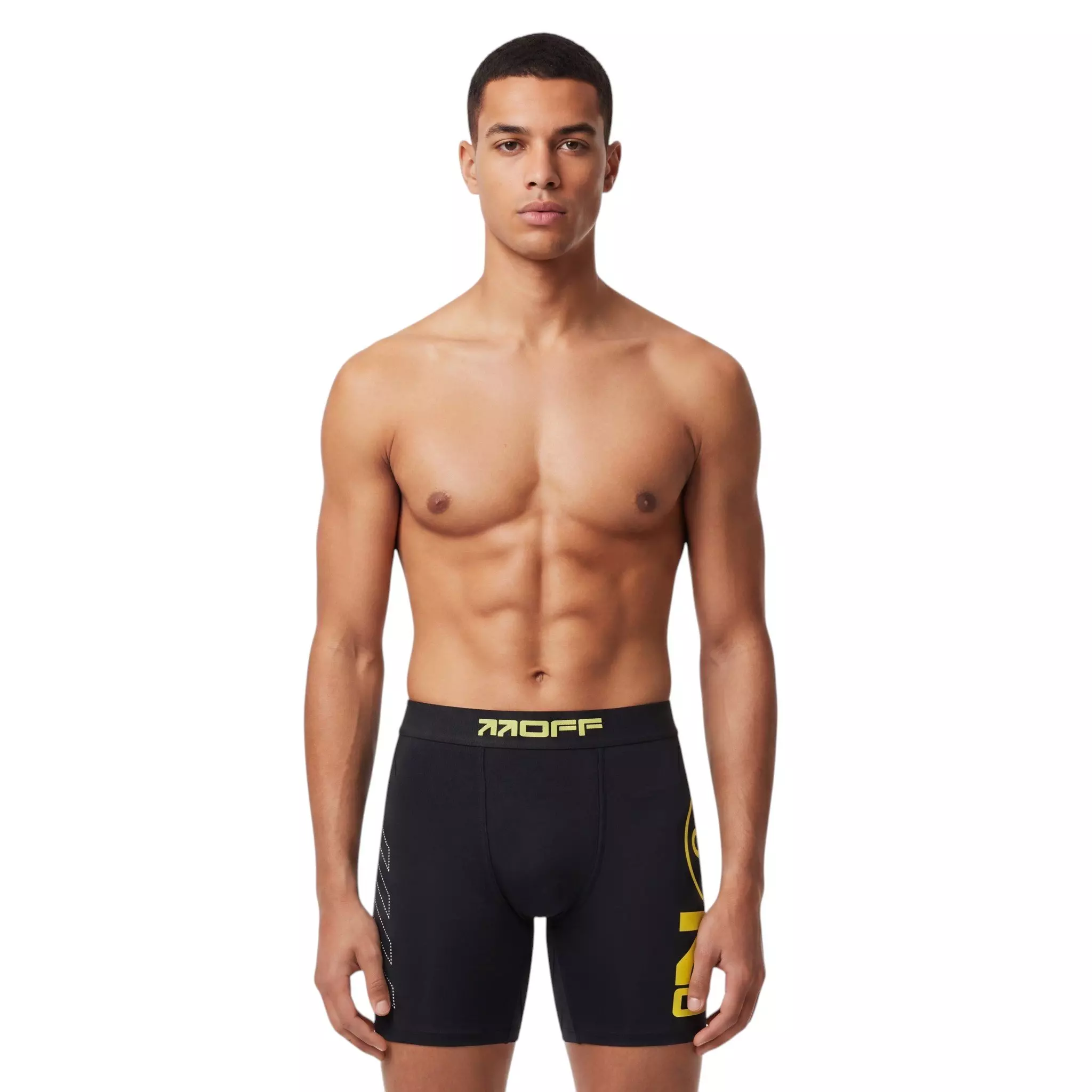 L/AB c/o Off-White Men's Stamp High Alert Printed Boxer Brief - Black - BLACK