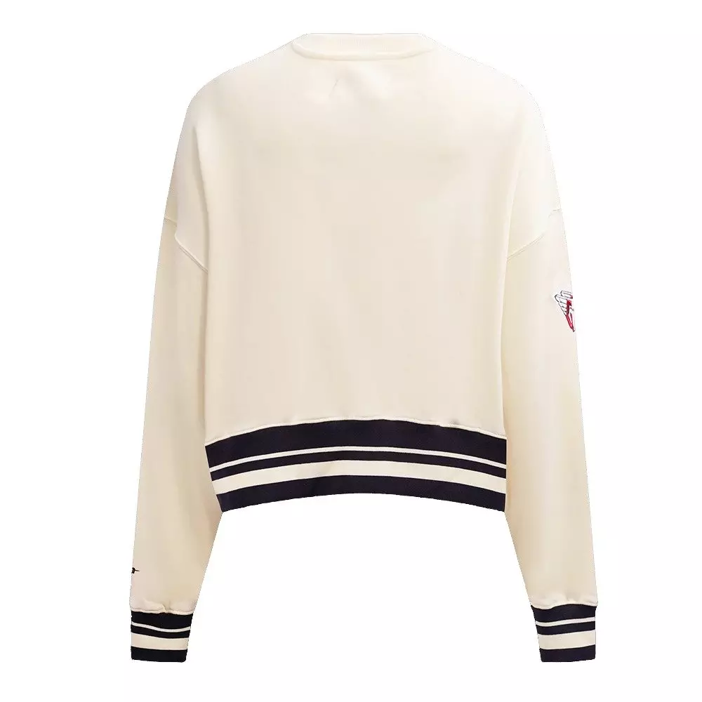 Pro Standard Women's Cleveland Guardians Retro Classics Crewneck - Eggshell - EGGSHELL