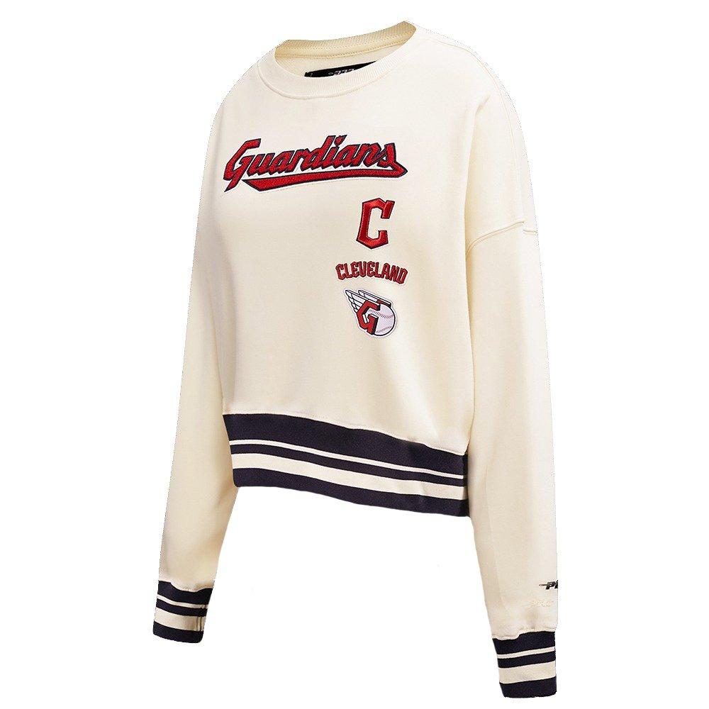 Pro Standard Women's Cleveland Guardians Retro Classics Crewneck - Eggshell - EGGSHELL Thumbnail View 3