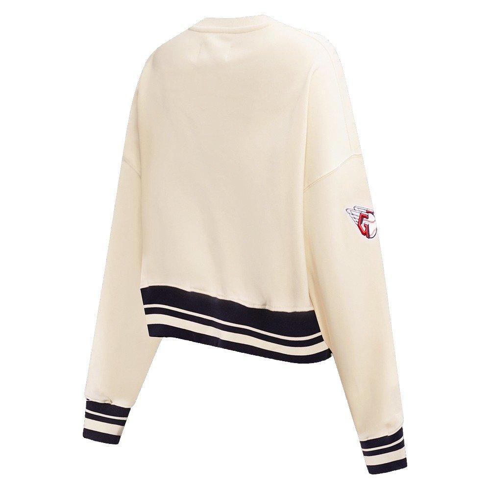 Pro Standard Women's Cleveland Guardians Retro Classics Crewneck - Eggshell - EGGSHELL Thumbnail View 4