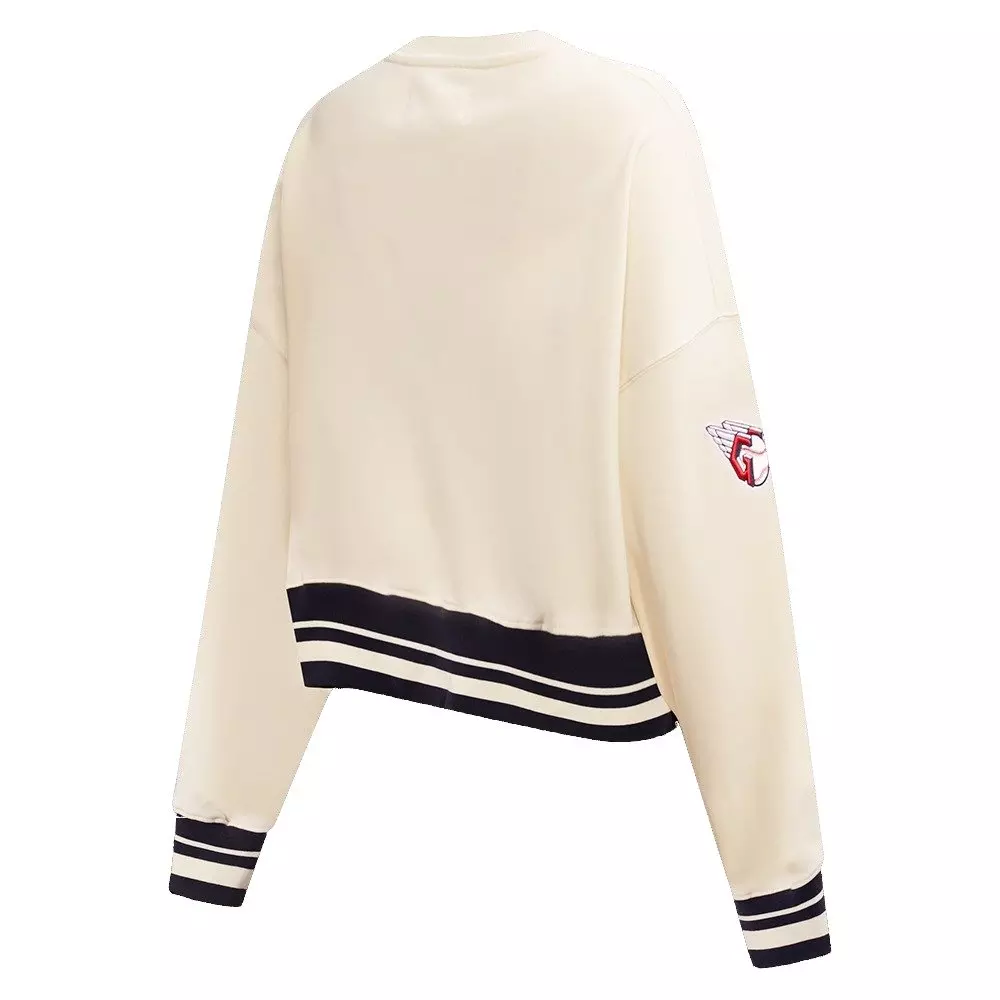 Pro Standard Women's Cleveland Guardians Retro Classics Crewneck - Eggshell - EGGSHELL