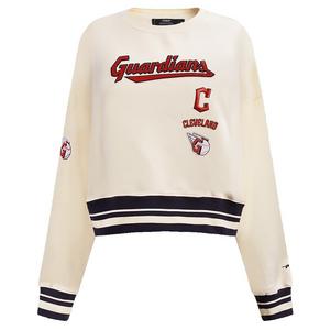Pro Standard Women's Cleveland Guardians Retro Classics Crewneck - Eggshell