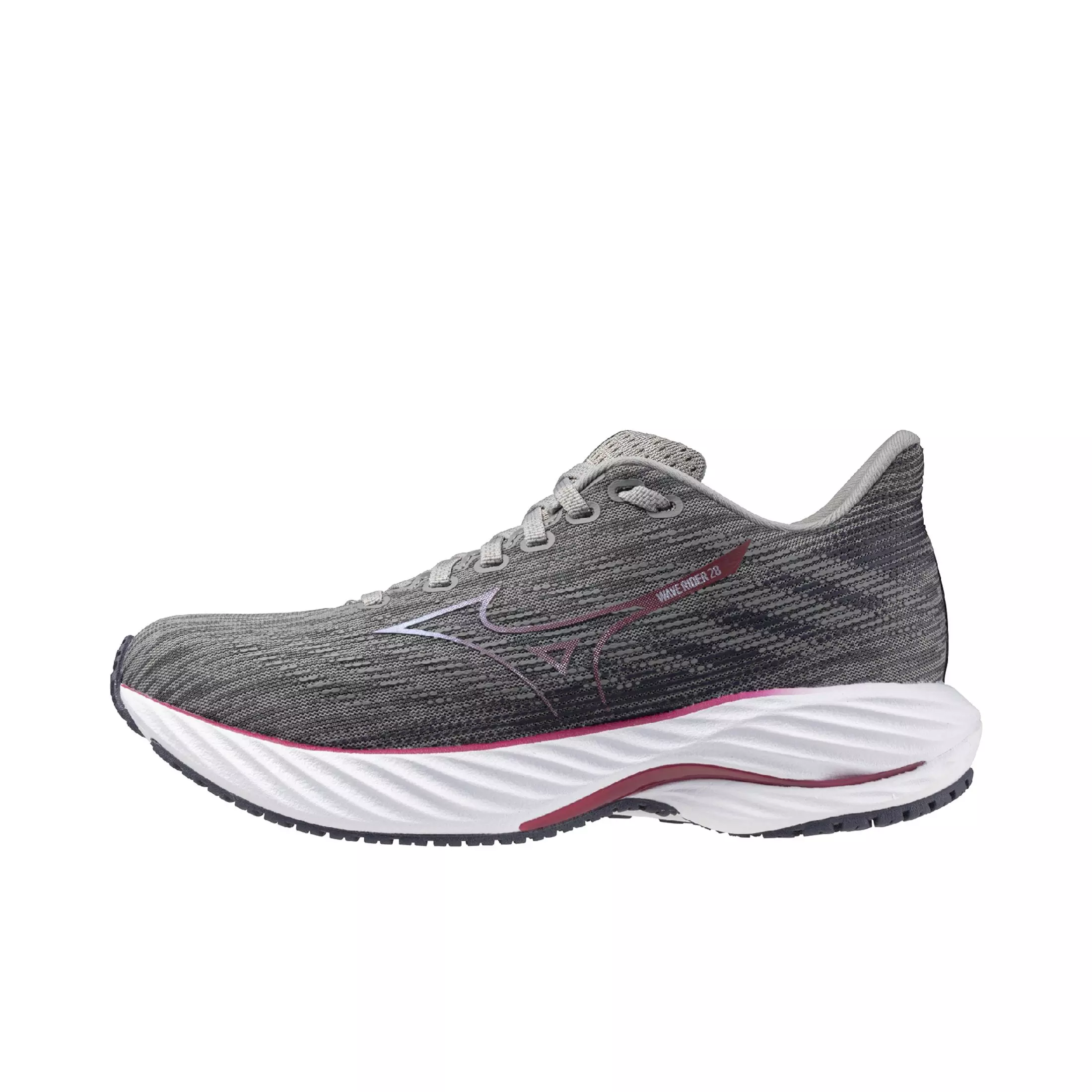 Mizuno Wave Rider 28 "Ultimate Grey/Cosmo Chrome" Women's Running Shoe - GREY/CHROME