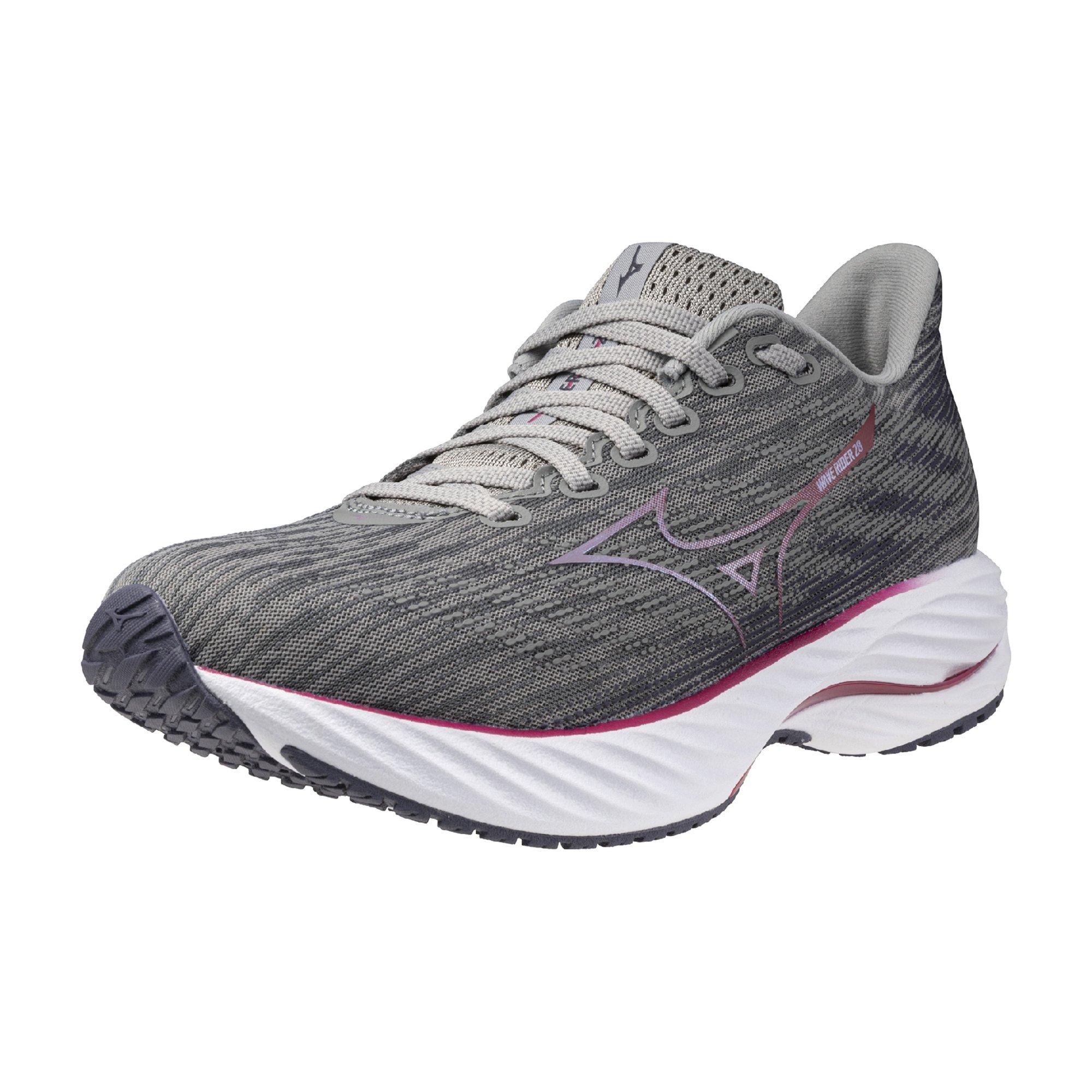 Mizuno Wave Rider 28 "Ultimate Grey/Cosmo Chrome" Women's Running Shoe - GREY/CHROME Thumbnail View 3