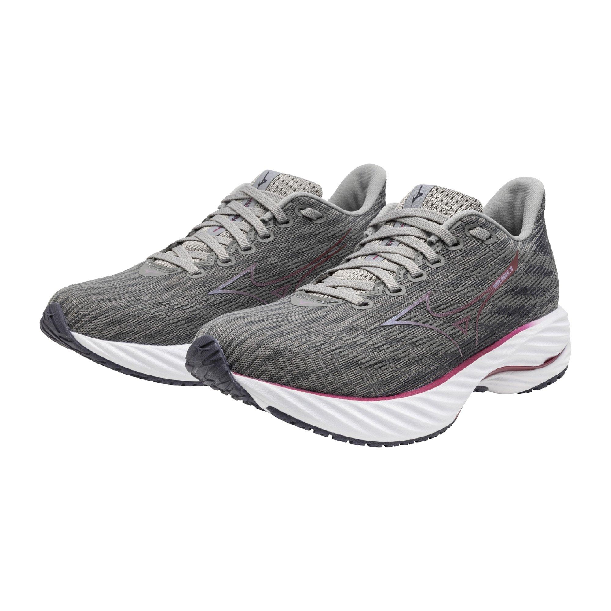 Mizuno Wave Rider 28 "Ultimate Grey/Cosmo Chrome" Women's Running Shoe - GREY/CHROME Thumbnail View 5