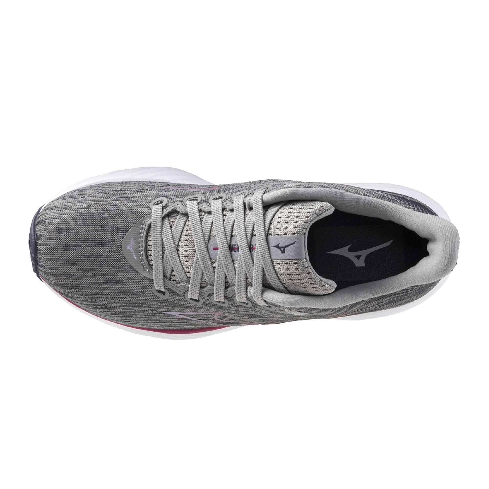 Mizuno Wave Rider 28 "Ultimate Grey/Cosmo Chrome" Women's Running Shoe - GREY/CHROME Thumbnail View 6