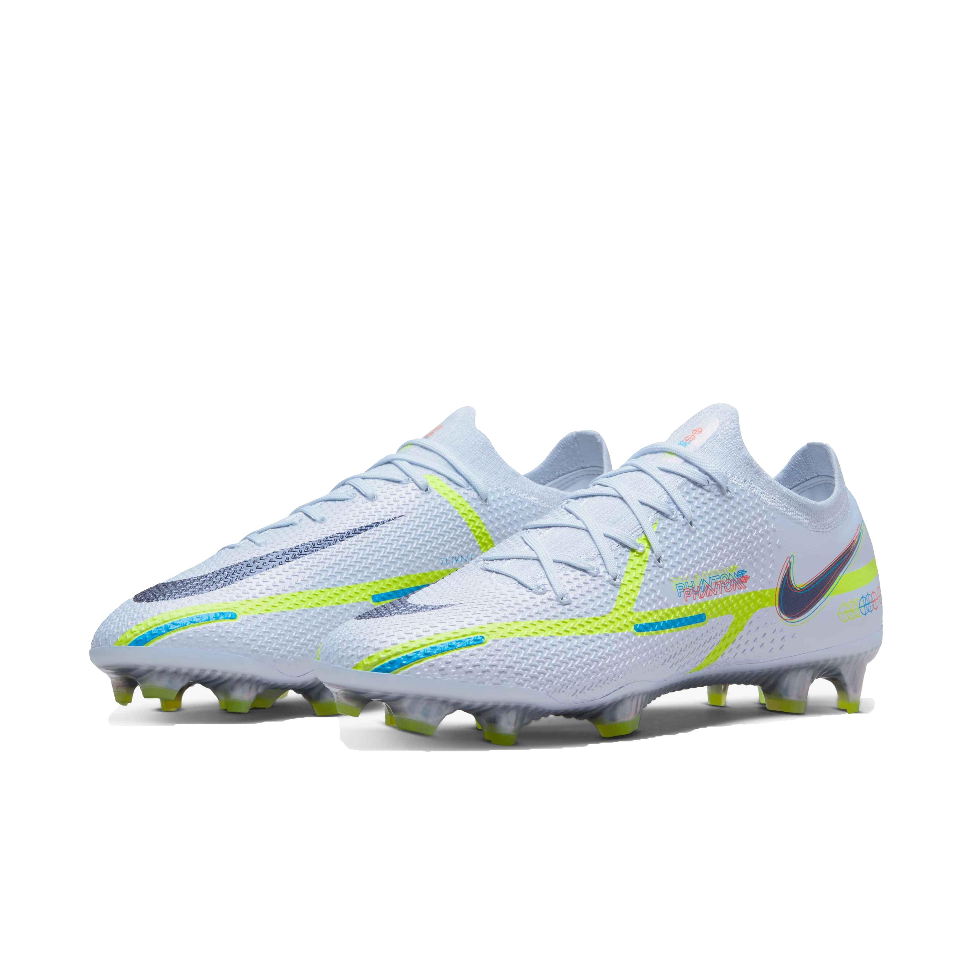Nike Phantom GT2 Elite FG "Soccer Grey/Blackened Blue" Unisex Soccer Cleat - GREY Thumbnail View 4