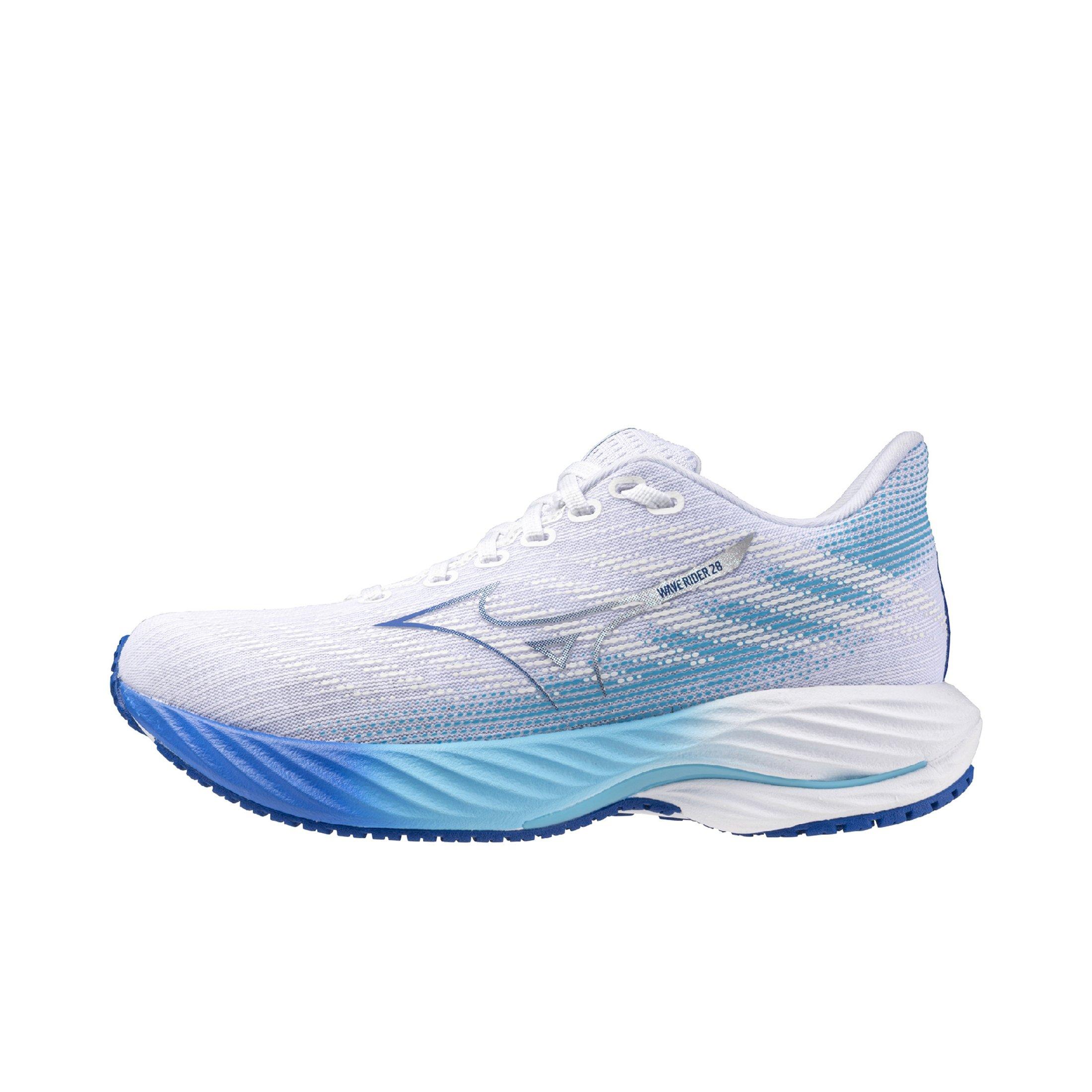 Mizuno Wave Rider 28 D "White/Mugen Blue" Women's Running Shoe - WHITE/BLUE Thumbnail View 2